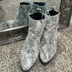 Faux Snakeskin Ankle Boot